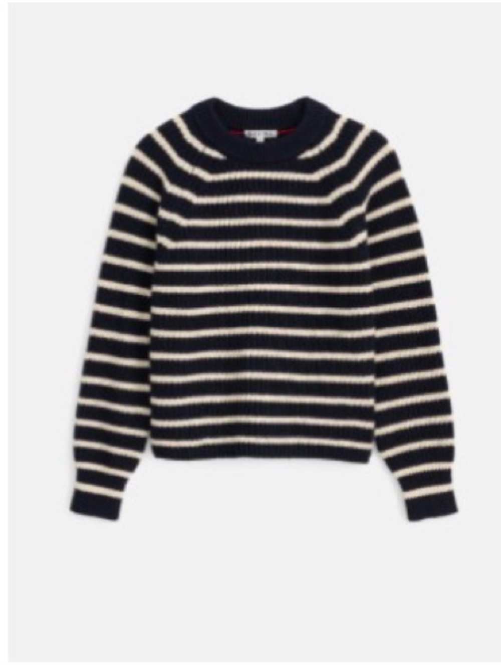 Alex Mill Amalie Navy and Cream Striped Crewneck Sweater